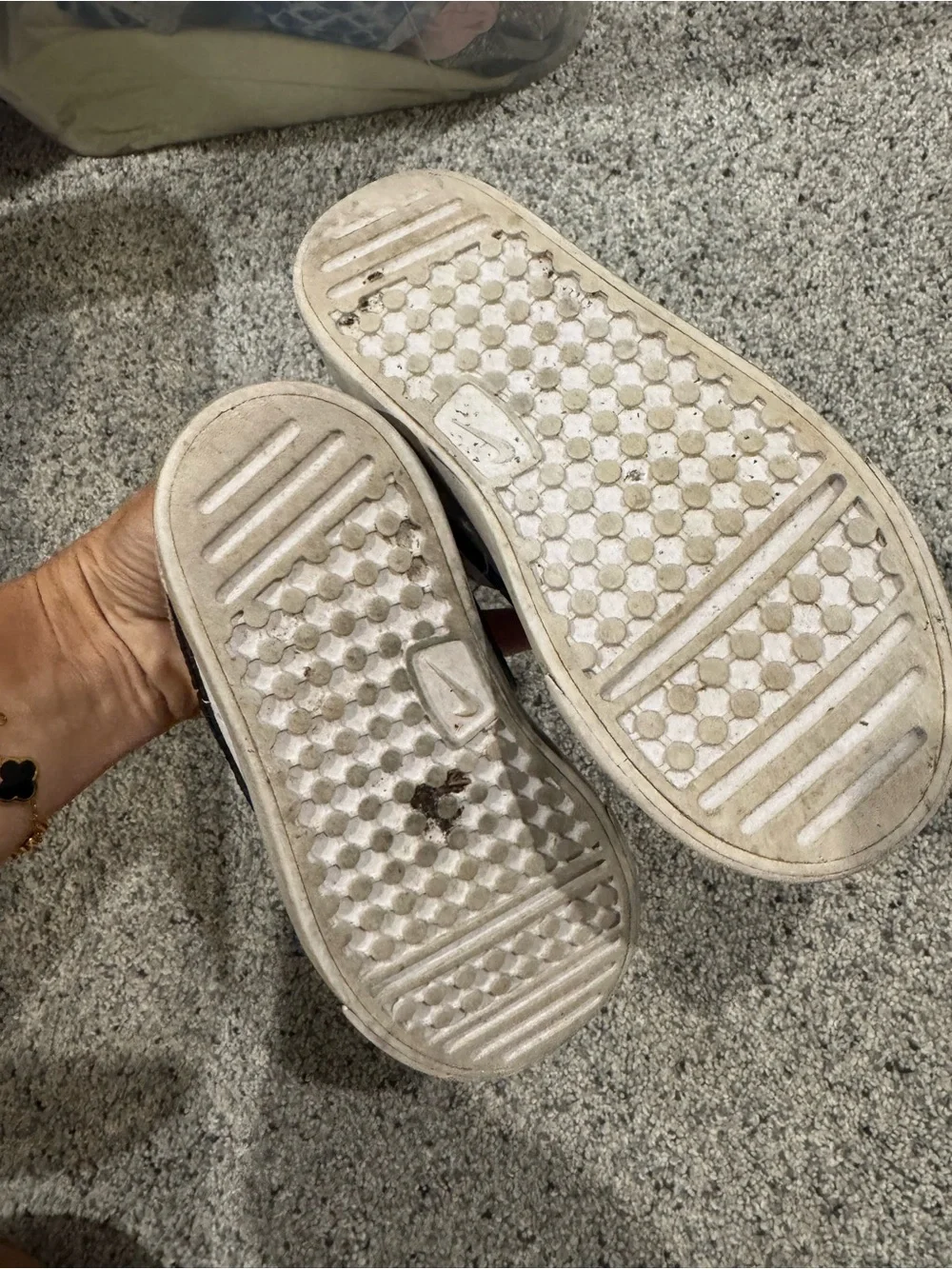 Nike Kids White and Black Velcro Sneakers